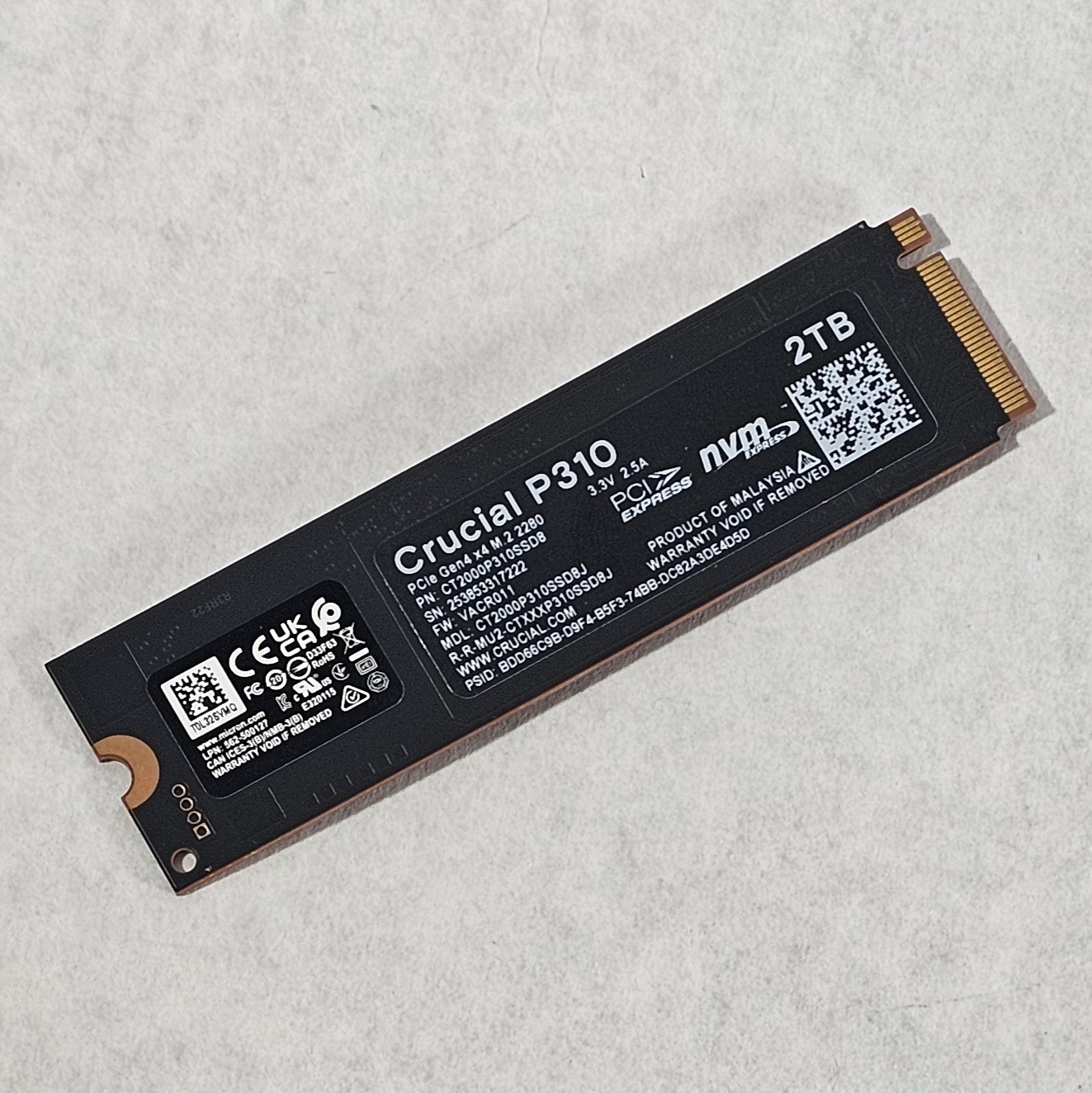 2TB NVMe M.2 SSD Crucial P310 Gen4